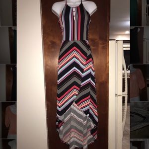 Multicolor high low dress